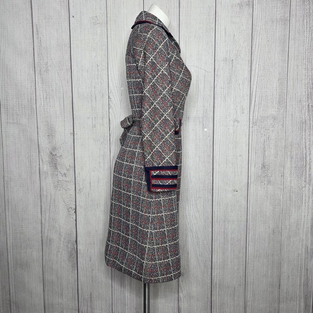 Vintage Alfred Werber Plaid Mod Shirt Dress Belted 60s 70s Midi, sz Small - Picture 3 of 6